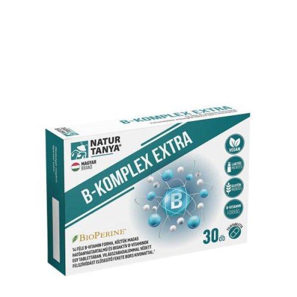 Natur Tanya® B-KOMPLEX EXTRA - 14 féle B-vitamin forma, köztük bioaktív
B-vitaminok, sáfrányos szeklice és világszabadalommal védett fekete bors
kivonat