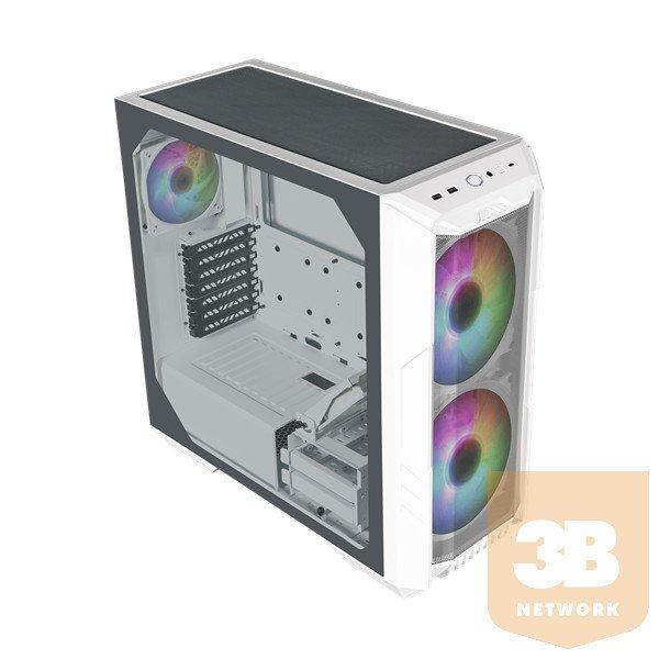 COOLER MASTER Ház Midi ATX HAF 500 ARGB Tápegység nélkül, Üvegfalú,
fehér