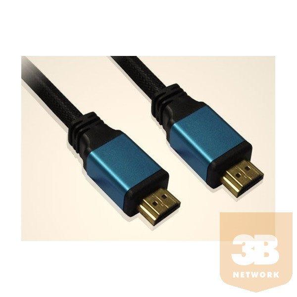 WIRETEK kábel HDMI Összekötő 2m, Male/Male, v2.0, Fém csatlakozó