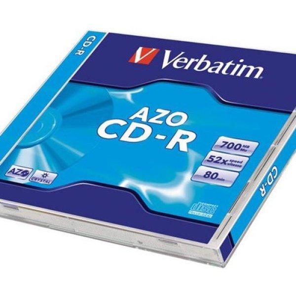 CD-R lemez, Crystal bevonat, AZO, 700MB, 52x, 1 db, normál tok, VERBATIM
"DataLife Plus"