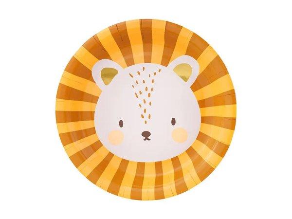 PartyDeco tányér, papír, oroszlán, 18 cm, 6db
