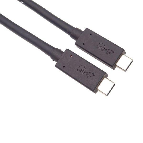 PremiumCord USB4 kábel 1 m, 40Gbps, Thunderbolt 3, certifikált USB-IF, fekete