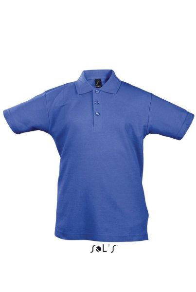 Gyerek SUMMER II KIDS galléros pamut póló, SOL'S SO11344, Royal Blue-6A