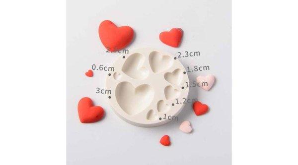 Szív alakú szilikon tortadíszítő fondant formázó