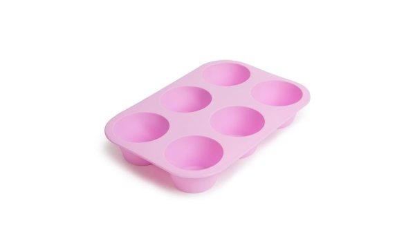 7 adagos rózsaszín szilikon muffin sütőforma