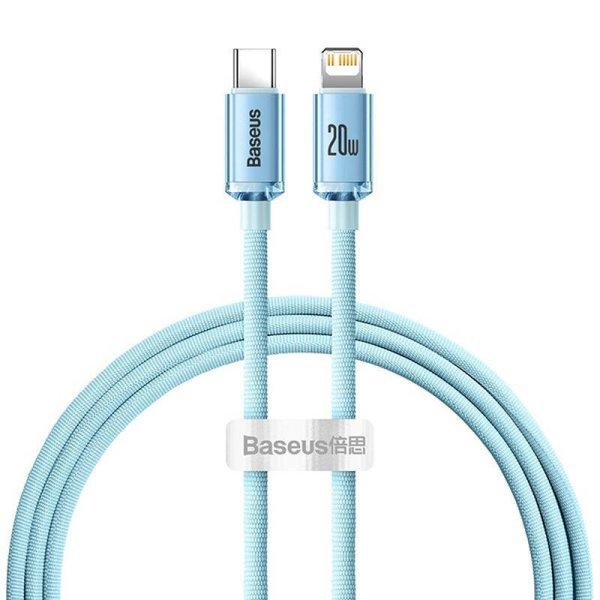 Kabel USB-C do iP Baseus Crystal Shine, 20W, 1.2m (niebieski)