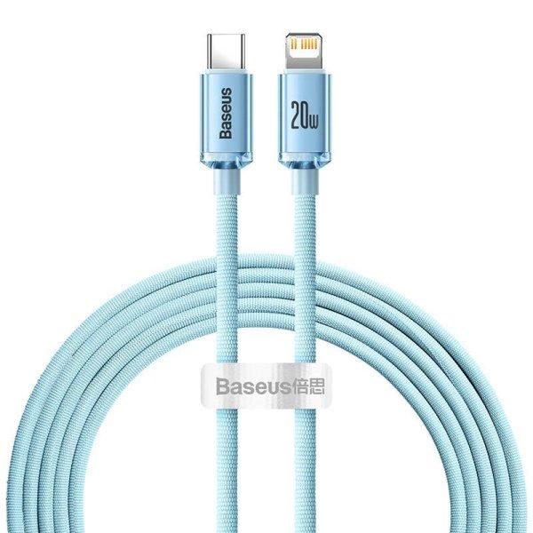 Kabel USB-C do iP Baseus Crystal Shine, 20W, 2m (niebieski)
