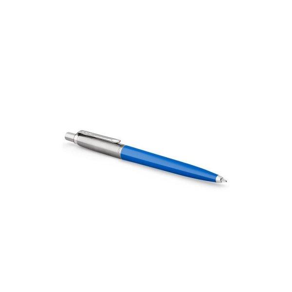 Golyóstoll, 0,7 mm, ezüst színű klip, kék tolltest, PARKER "Royal
Jotter Originals", kék