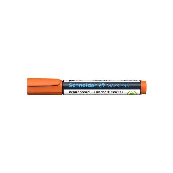 Tábla- és flipchart marker, 2-3 mm, kúpos, SCHNEIDER "Maxx 290",
narancssárga