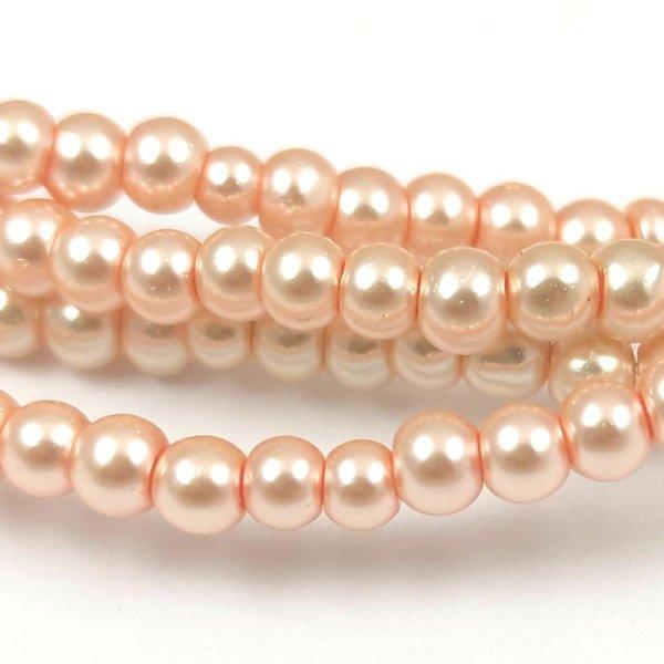 Tekla golyó gyöngy - Metallic Peach - 3mm (kb. 185 db/szál)