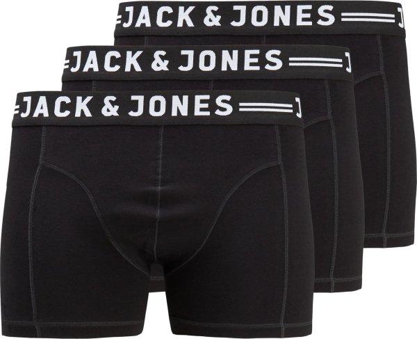 Jack&Jones PLUS 3 PACK - férfi boxeralsó JACSENSE 12147591 Black 6XL