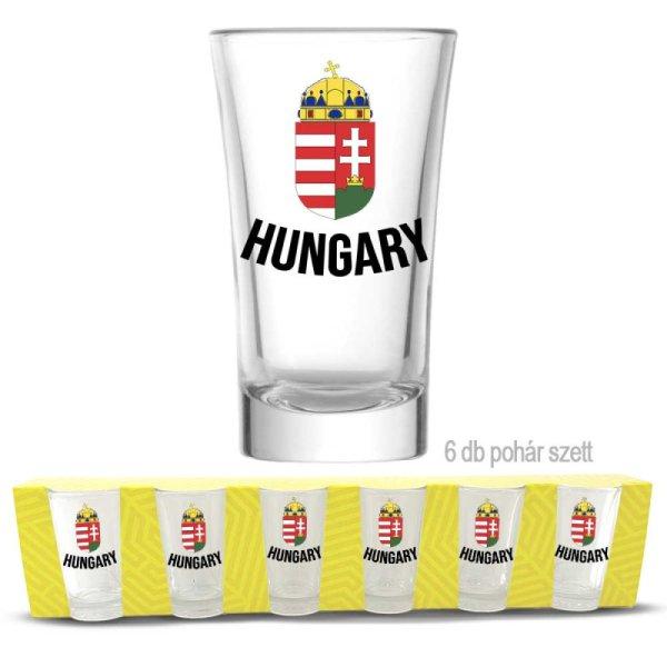 Pálinkás pohár szett, Hungary, magyar címer