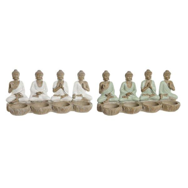Dekoratív Figura Home ESPRIT Fehér Zöld Buddha Keleti 24 x 9 x 11 cm (2
egység) MOST 29104 HELYETT 17031 Ft-ért!