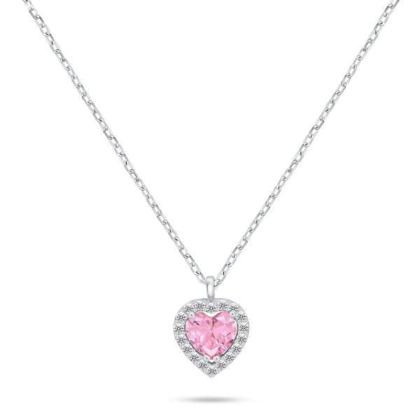 Brilio Silver Ezüst szív nyaklánc rózsaszín
cirkónium kővel NCL158WP