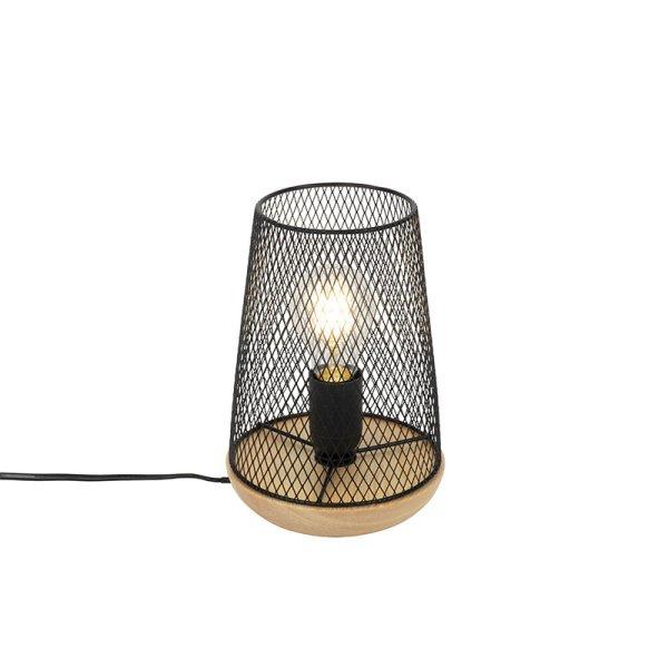 Design asztali lámpa, fekete, fából - Bosk