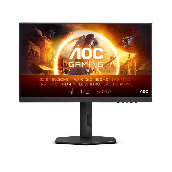 AOC Gaming 180Hz IPS monitor 23.8" 24G4X, 1920x1080, 16:9, 300cd/m2, 1ms,
HDMI/DisplayPort, hangsz, állítható mag, pivot