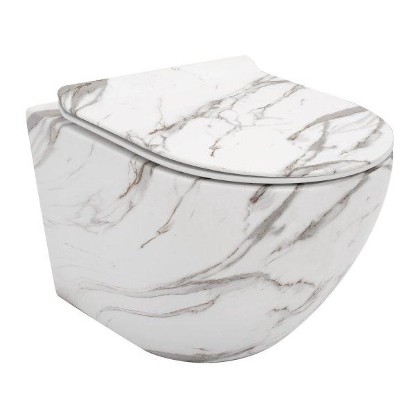 Welland Rimless W2381 fali WC csésze + soft-close slim WC ülőke (márvány)