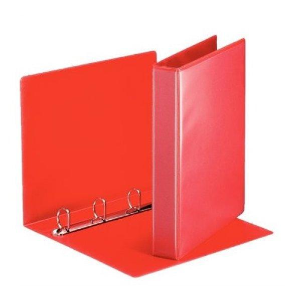 Gyűrűs könyv, panorámás, 4 gyűrű, D alakú, 50 mm, A4, PP, ESSELTE, piros