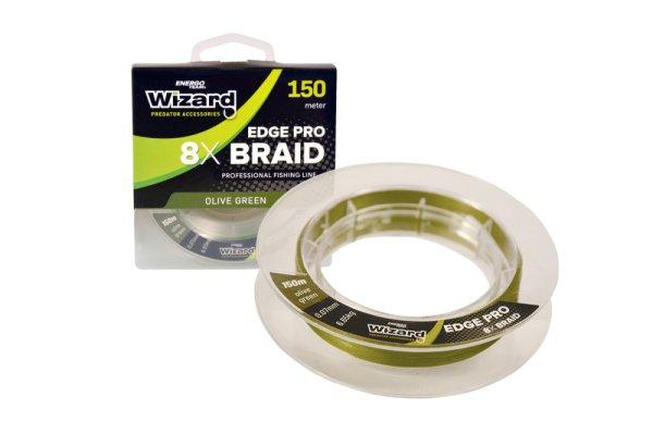 Wizard Edge Pro 8X Braid Oliva Zöld 0,14mm 12,35kg 150m fonott zsinór
(30903-014)