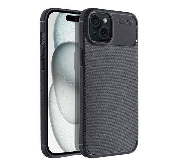 Forcell Carbon Premium hátlap tok Apple iPhone 15 Plus karbon mintás szilikon
tok, fekete
