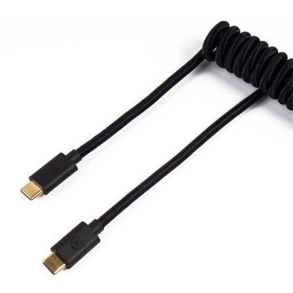 Keychron Coiled Aviator USB-C M/M adatkábel 0.9m fekete (+USB-C - USB-A
adapter)