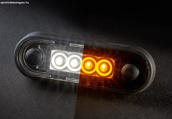 FEHÉR/SÁRGA LED helyzetjelző 84x28mm 12/24V VÍZTISZTA