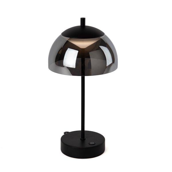 Modern asztali lámpa fekete füstüveggel, beépített LED-del, 3 fokozatú
fényerőszabályzóval - Djent