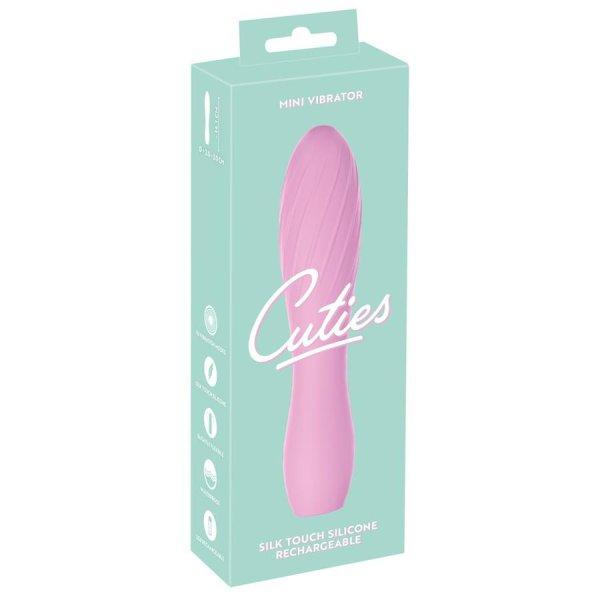 Cuties Mini 3 - akkus, vízálló, bordás vibrátor (pink)