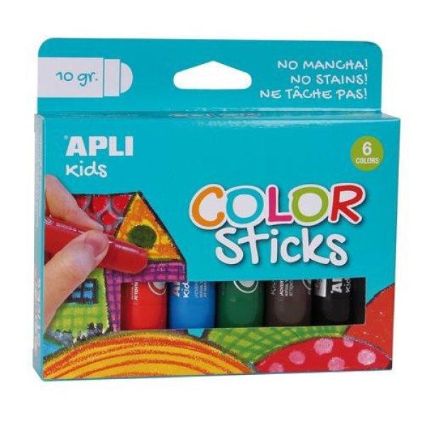 Tempera kréta készlet, APLI Kids "Color Sticks", 6 különböző
szín