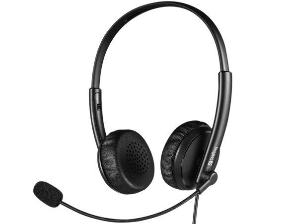 SANDBERG 126-21 sandberg fejhallgató - 2in1 office headset jack+usb (mikrofon;
usb+jack; hangerő szabályzó; 1,5m kábel; fekete)
