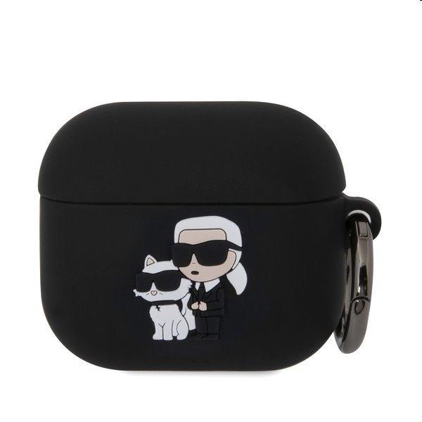 Karl Lagerfeld 3D Logo NFT Karl and Choupette szilikontok Apple AirPods 3
számára, fekete