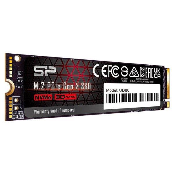 Silicon Power SSD - 1TB UD80 (r:3400MB/s; w:3000 MB/s, NVMe 1.4 támogatás, M.2
PCIe Gen 3x4)