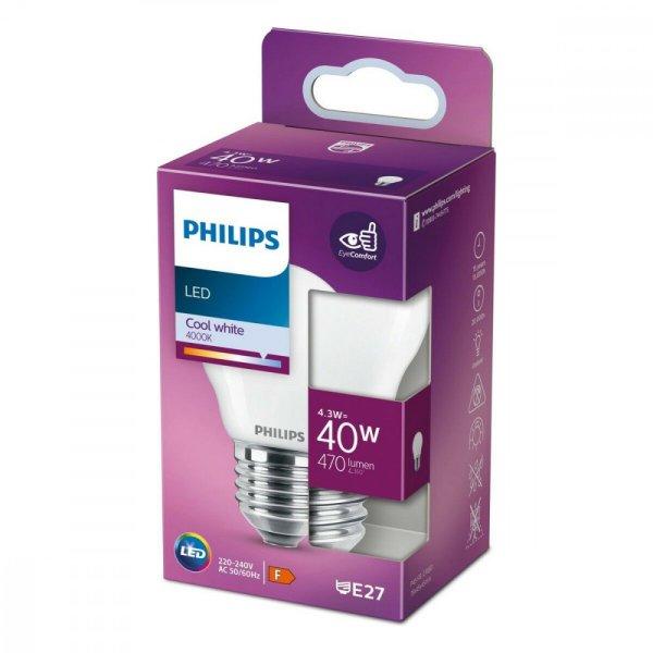 LED Izzók Philips Fehér F 40 W 4,3 W E27 470 lm 4,5 x 7,8 cm (4000 K) MOST
5460 HELYETT 2861 Ft-ért!