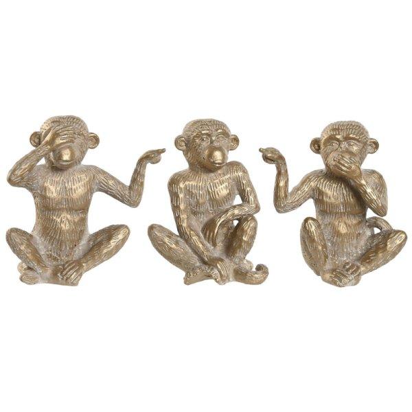 Dekoratív Figura Home ESPRIT Aranysàrga Majom Trópusi 14 x 10 x 14 cm (3
egység) MOST 14734 HELYETT 8623 Ft-ért!