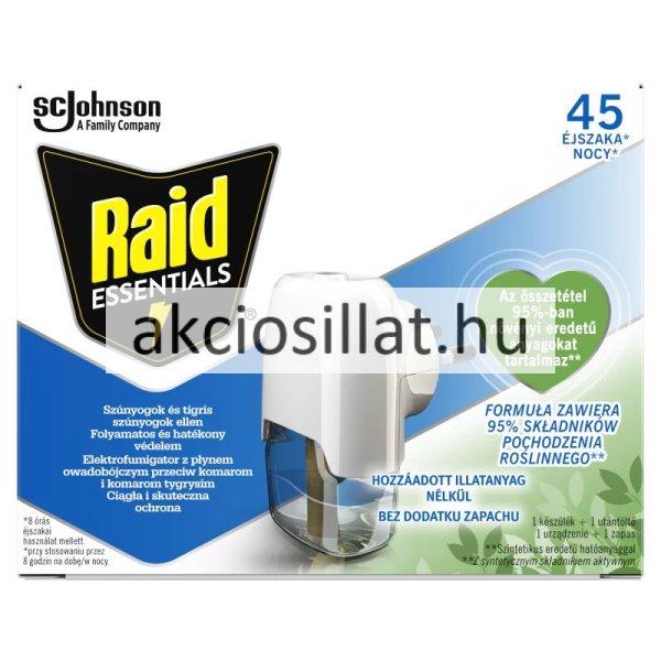 Raid Essentials Elektromos Szúnyogriasztó Készülék + Utántöltő 27ml