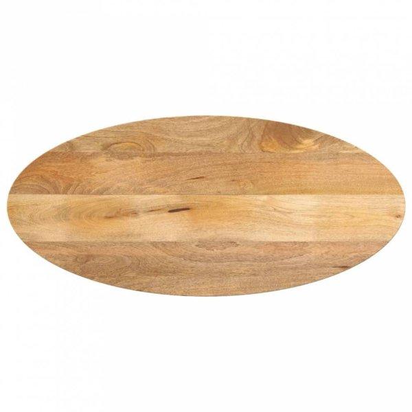 Tömör mangófa ovális asztallap 80 x 40 x 2,5 cm