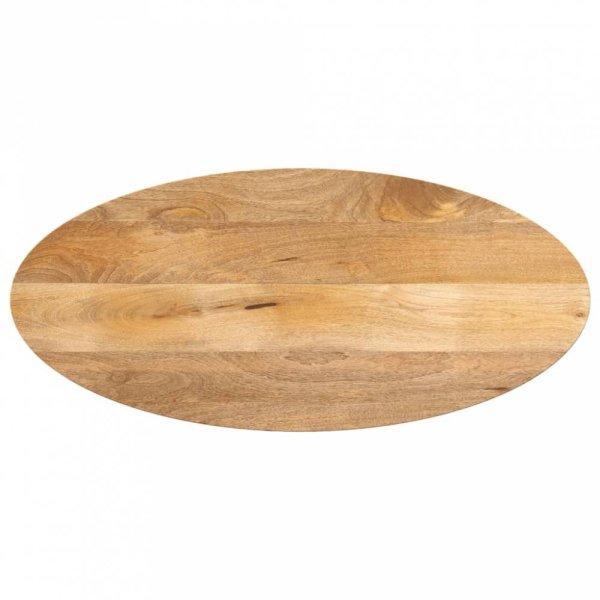 Tömör mangófa ovális asztallap 140 x 50 x 2,5 cm