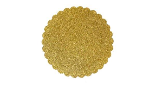 35 cm-es csillogós arany fodros tortakarton 5 db