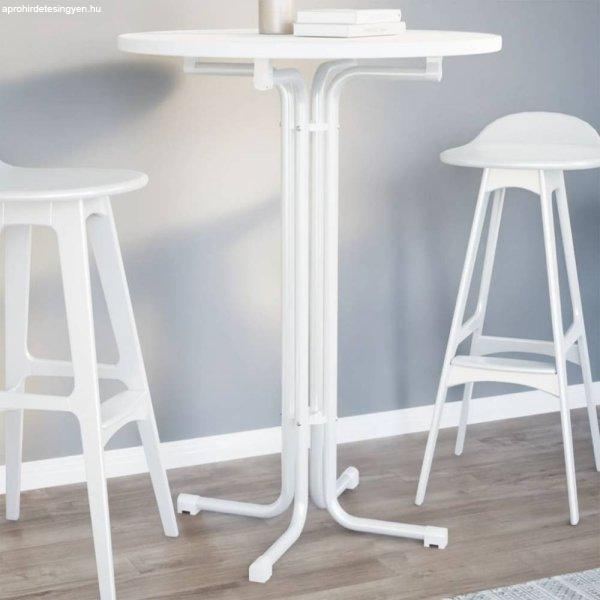 Fehér étkezőasztal szerelt fa és acél ?80 x 110 cm
