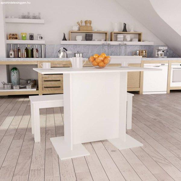 Fehér szerelt fa étkezőasztal 110 x 60 x 75 cm