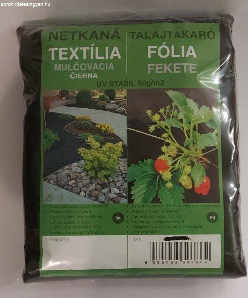 Talajtakaró fekete geotextília 1,60m x 5m 50g/m2 UV stab.