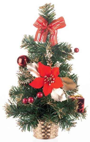 Karácsonyfa MagicHome Karácsony, feldíszítet, piros, 40 cm