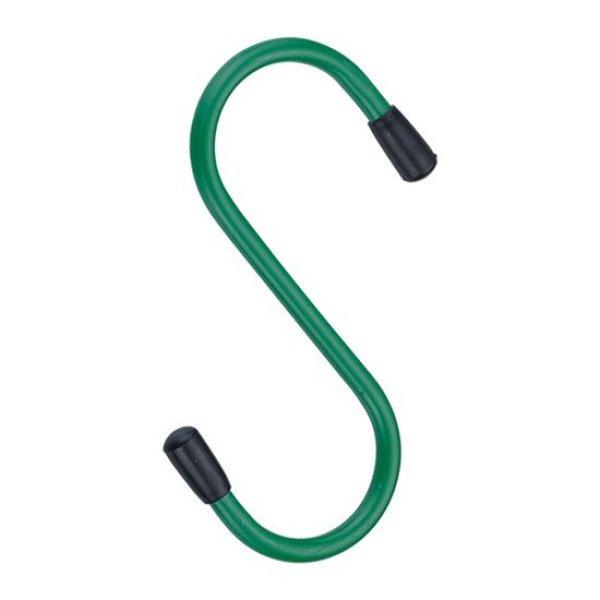 S-horog d=5 mm (100/31 mm) zöld PVC bevonattal