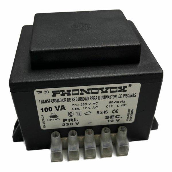 Safety transformer for swimming pool lighting PHONOVOX tp31100 100 VA 12 V 230 V
50-60 Hz 9,8 x 7,9 x 7,4 cm MOST 33482 HELYETT 23356 Ft-ért!