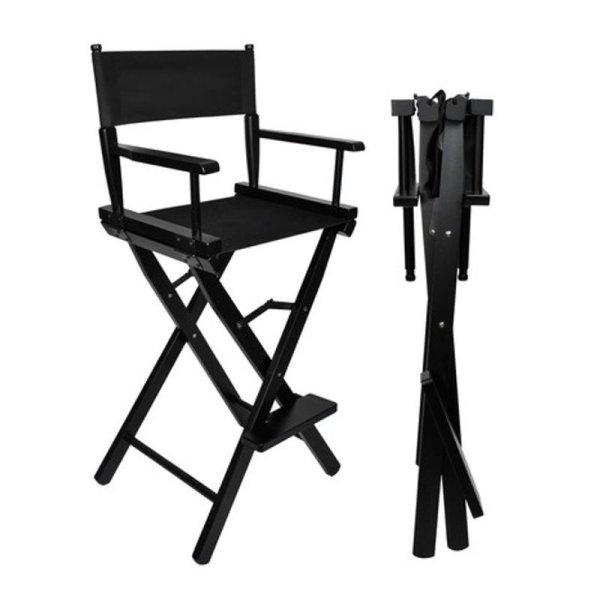 Professzionális, összecsukható sminkes szék lábtartóval, 40x54x116 cm,
fekete