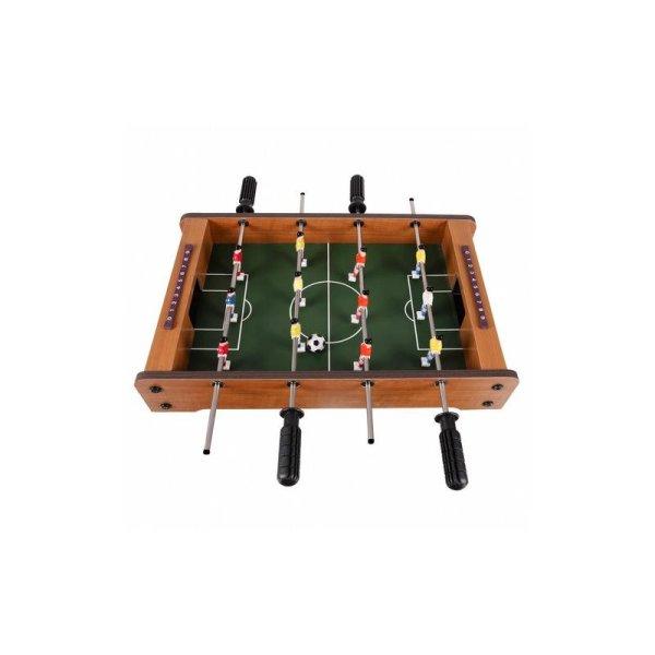 Mini asztali foci, fa futballasztal, csocsó gyerekeknek, 12 játékossal, 2
labdával, 50×31×10 cm méretben