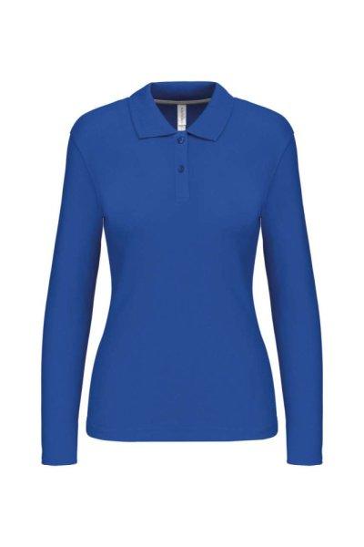 Női hosszú ujjú galléros piké póló, Kariban KA244, Light Royal Blue-S