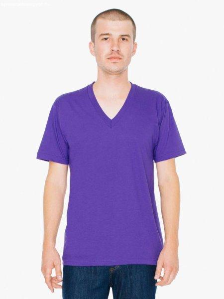 AA2456 unisex V-nyakú pamut póló American Apparel, Purple-S