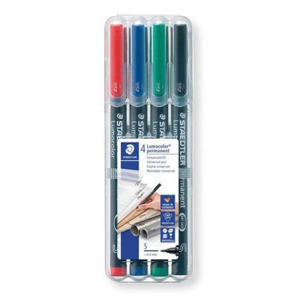 Alkoholos marker készlet, OHP, 0,4 mm, STAEDTLER "Lumocolor® 313 S",
4 különböző szín