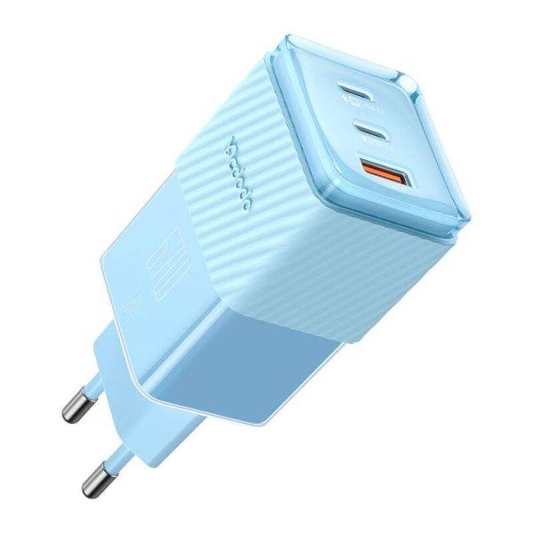 GaN 67W mains charger Mcdodo CH-1503 2x USB-C, USB-A (blue)